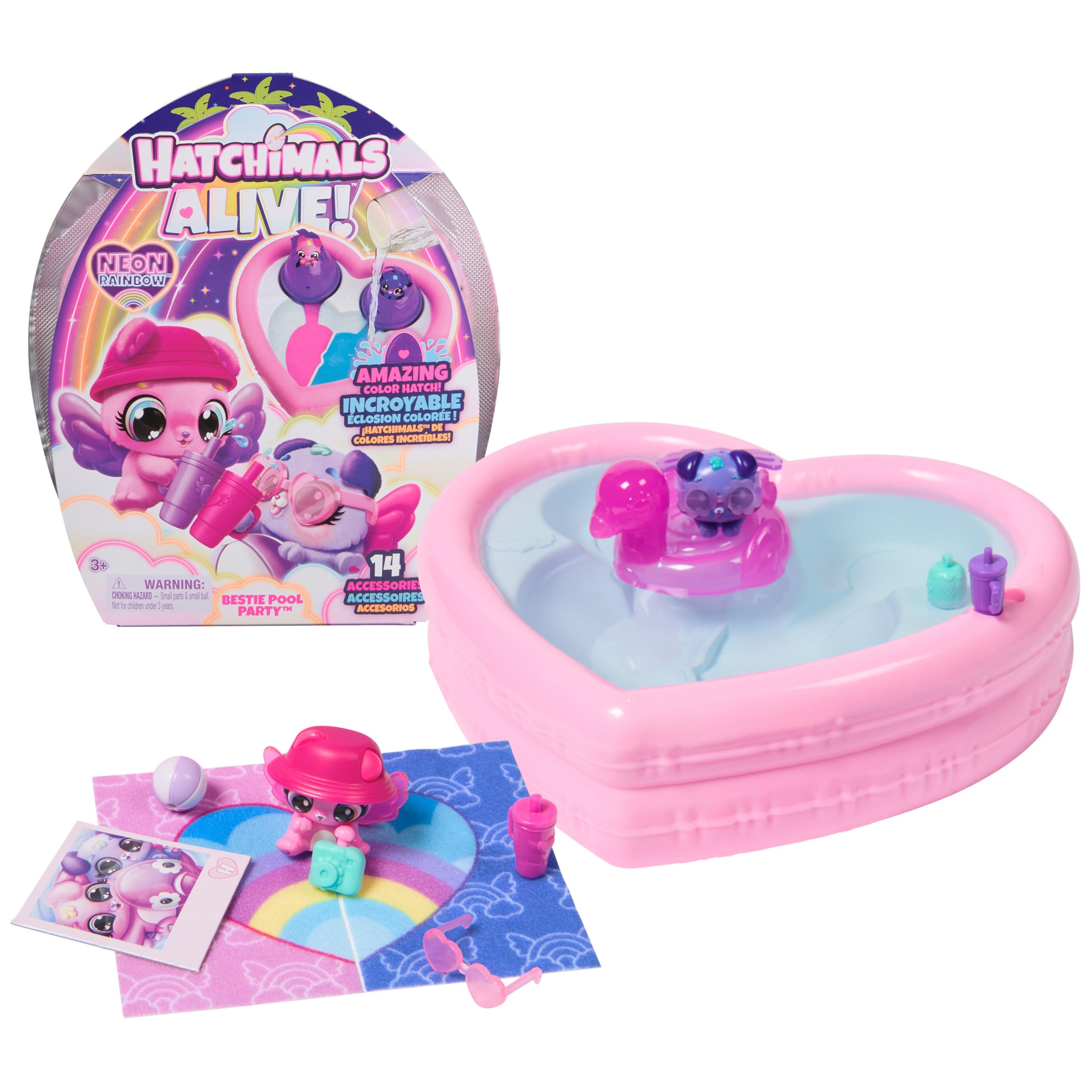 Hatchimals Alive, Neon Rainbow Bestie Pool Party