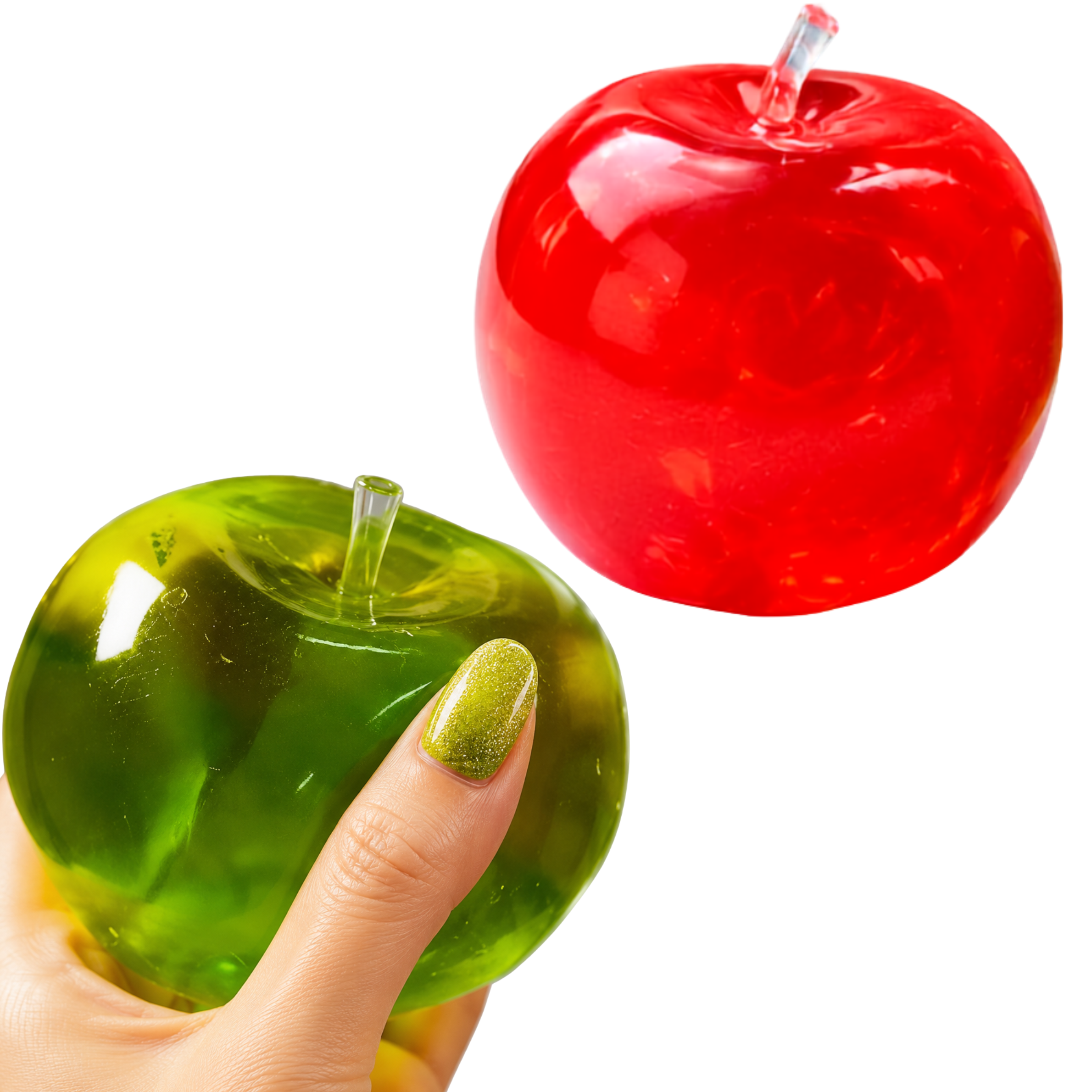 Coconut Oil Apple Squishy - 2 Pack Red and Green