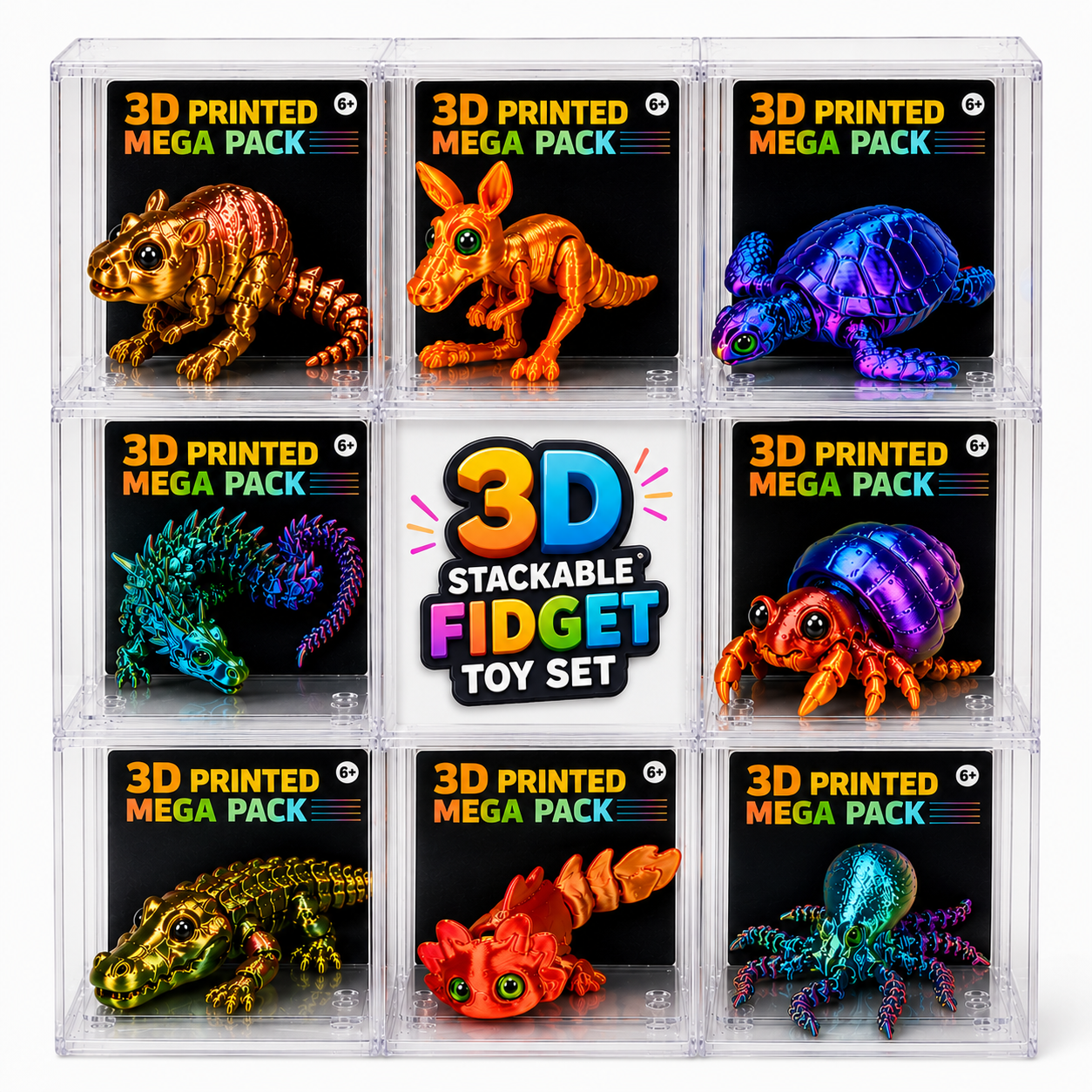 3d Stackable Fidget Toy Set