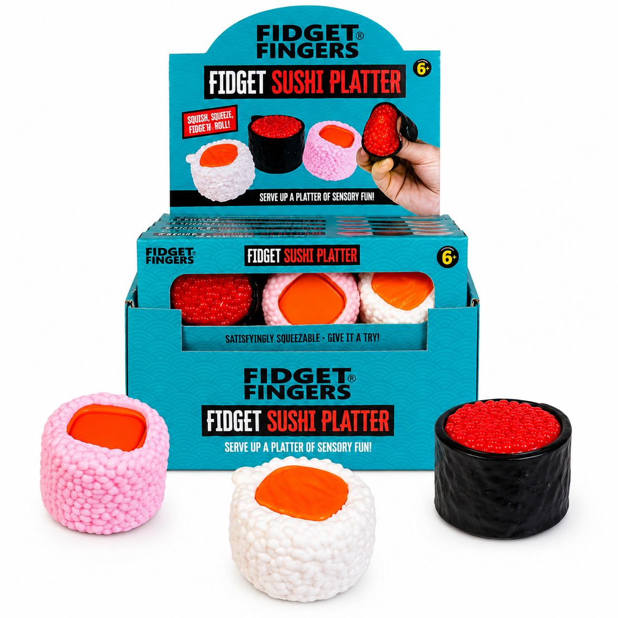 Fidget Sushi Platter Includes Squishy