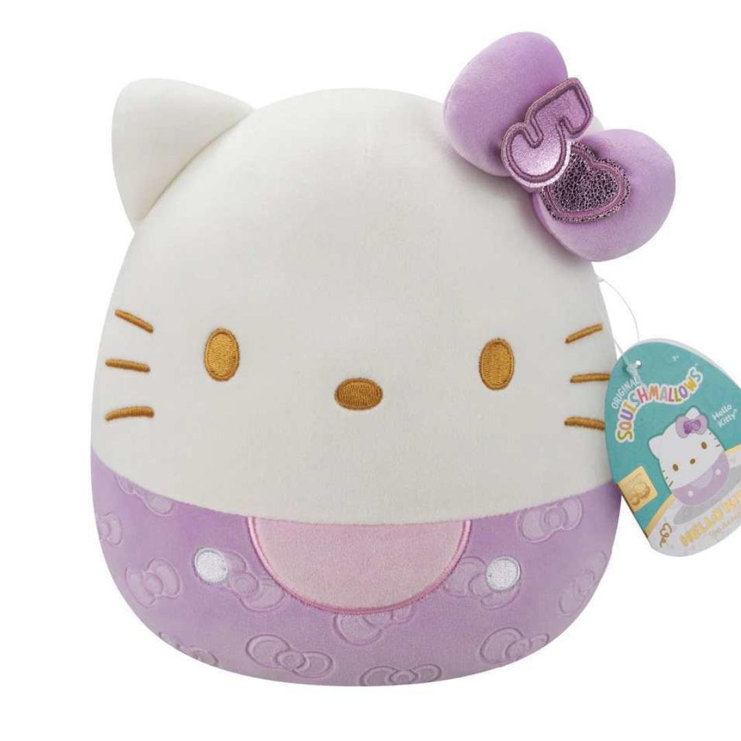Squishmallows 20 cm Hello Kitty 50th Bow Purple