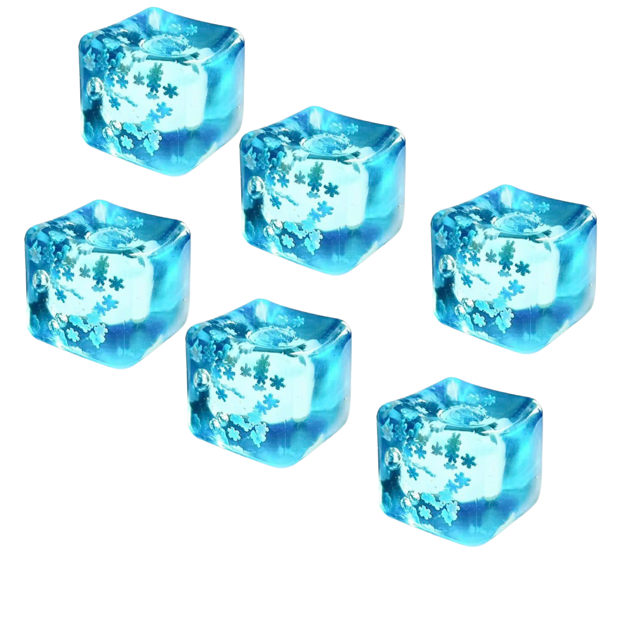 Jelly Cube Squishy - Blue Snowflake