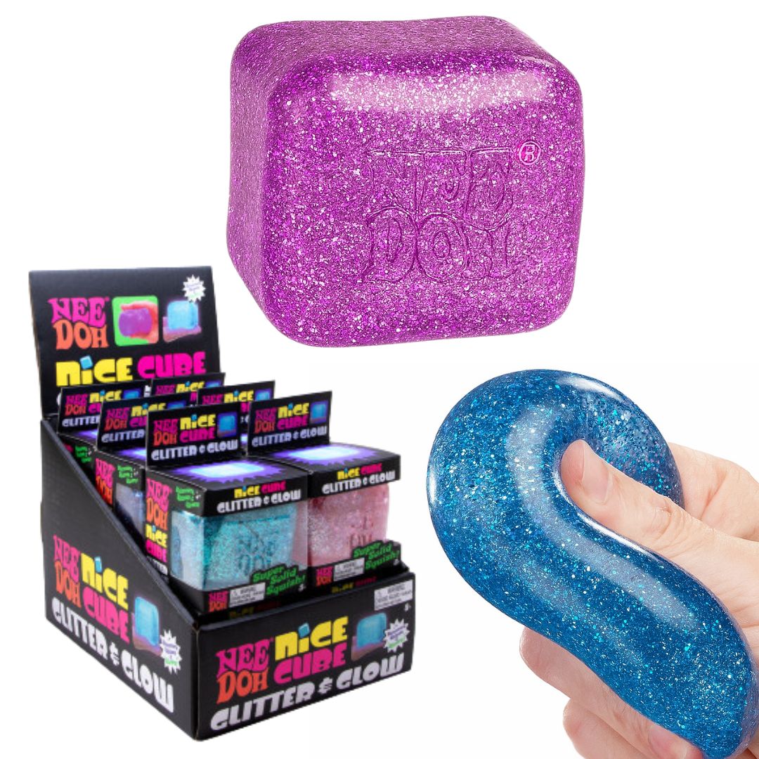 NeeDoh Nice Cube Glitter and Glow Sensory Fidget Toy