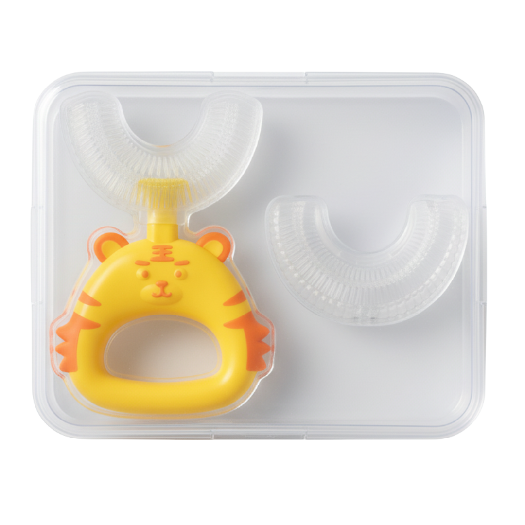 Tiger U-Shaped Toothbrush Toddler Yellow