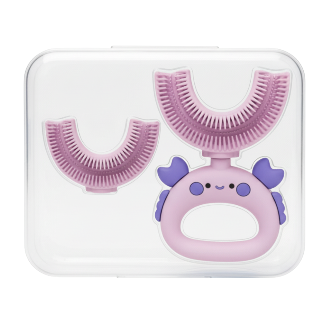 Crab U-Shaped Toothbrush - Toddler Pink