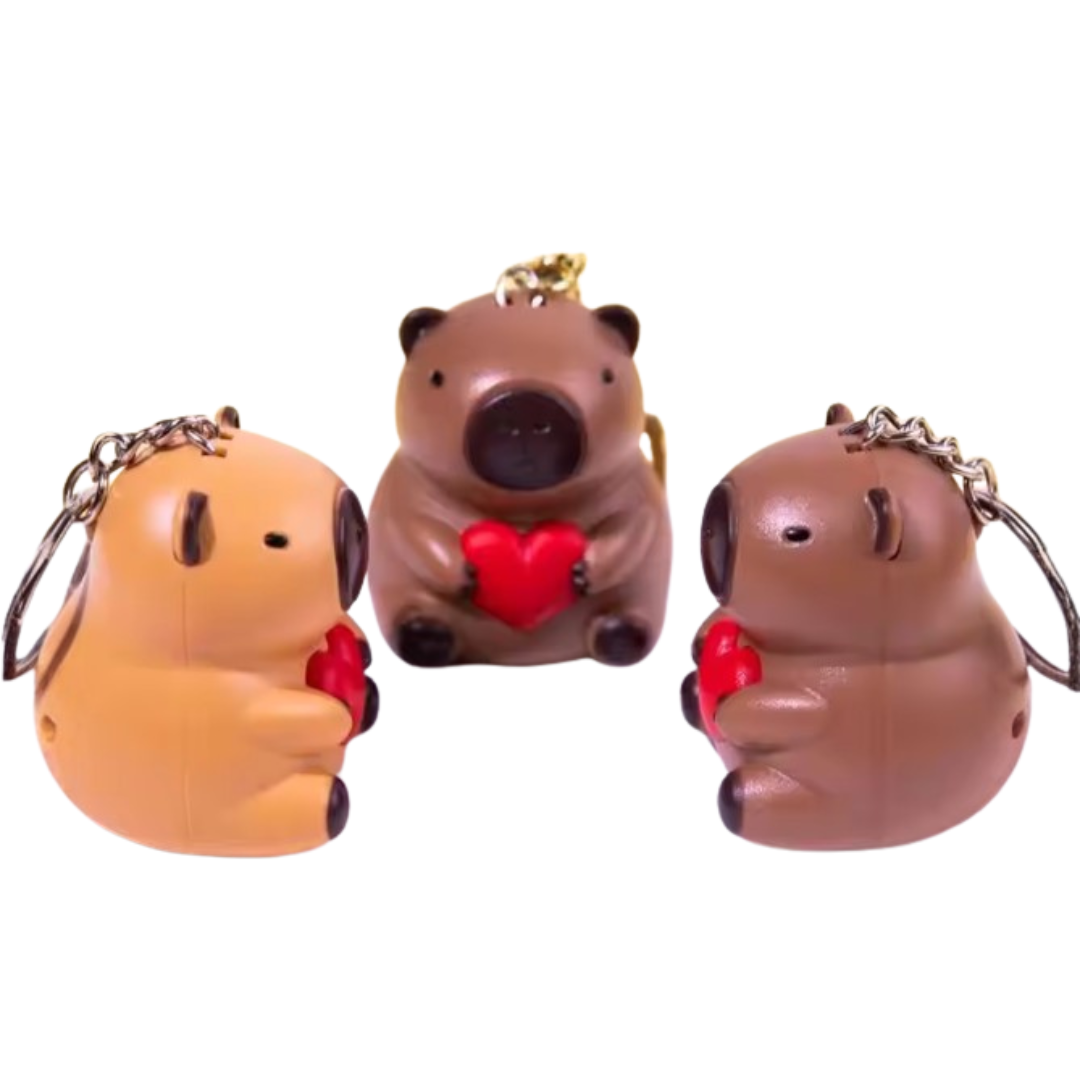 2x Capybara Talking I Love You Keychain