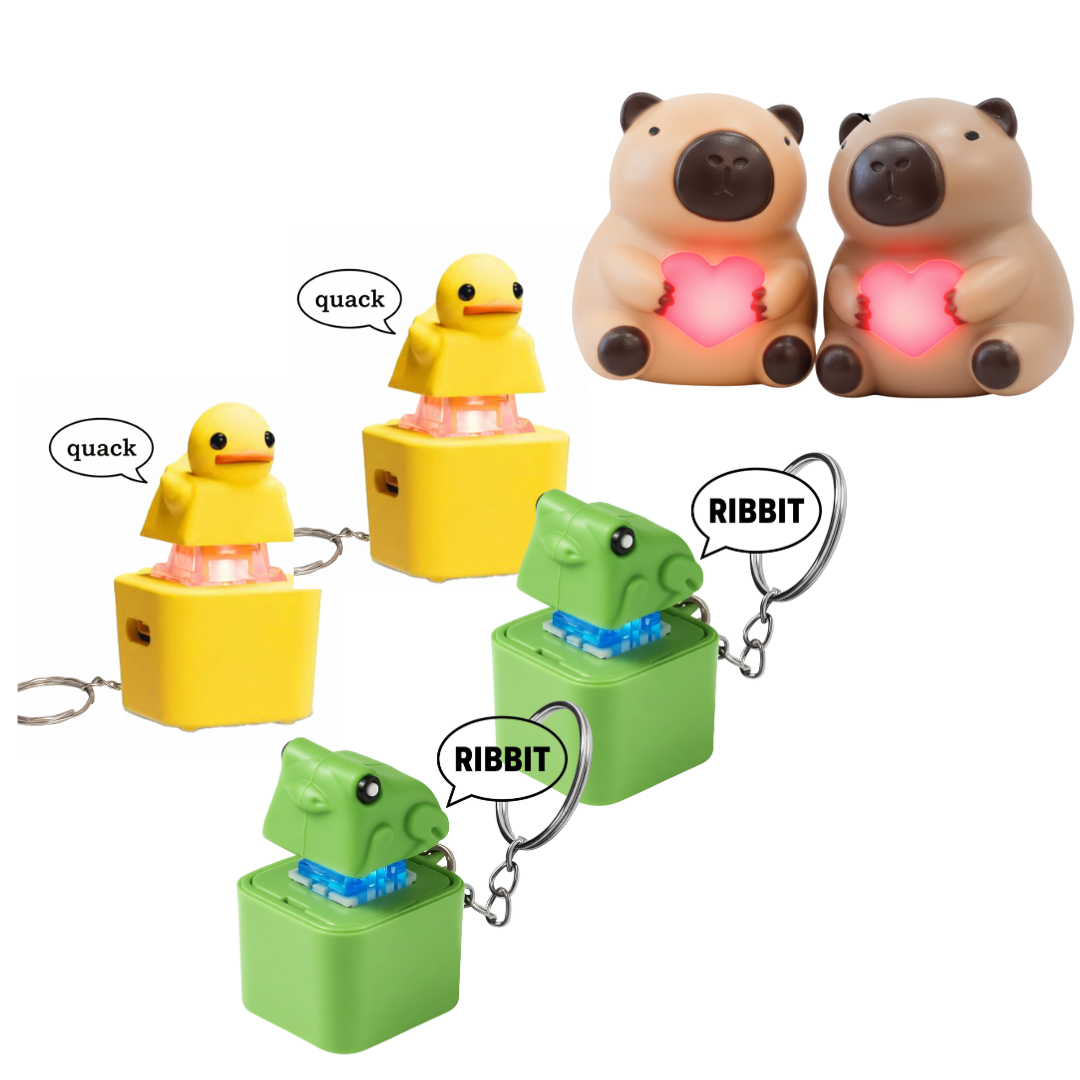 6 Pack Sound Key Chains (Duck, Frog and Capybara)