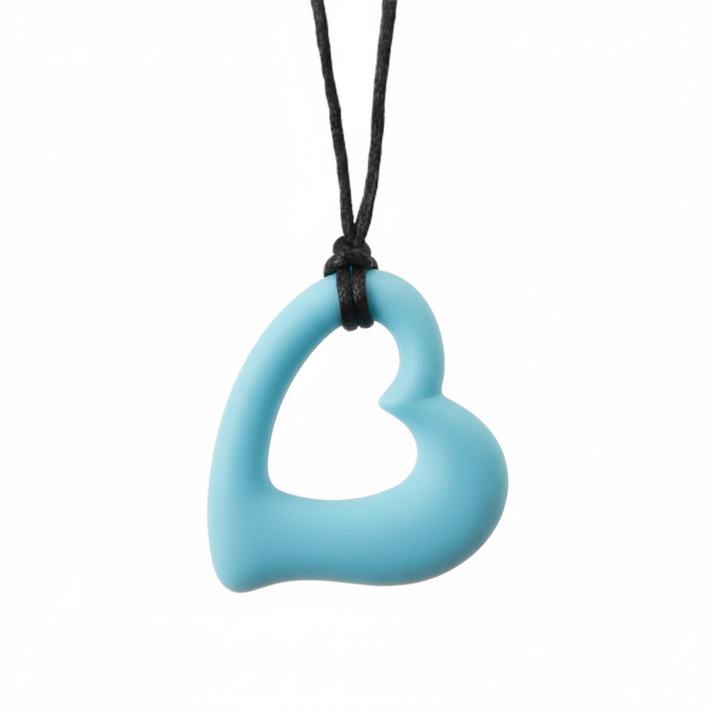 Heart Outline Sensory Chew Necklace - Free Hygiene Case
