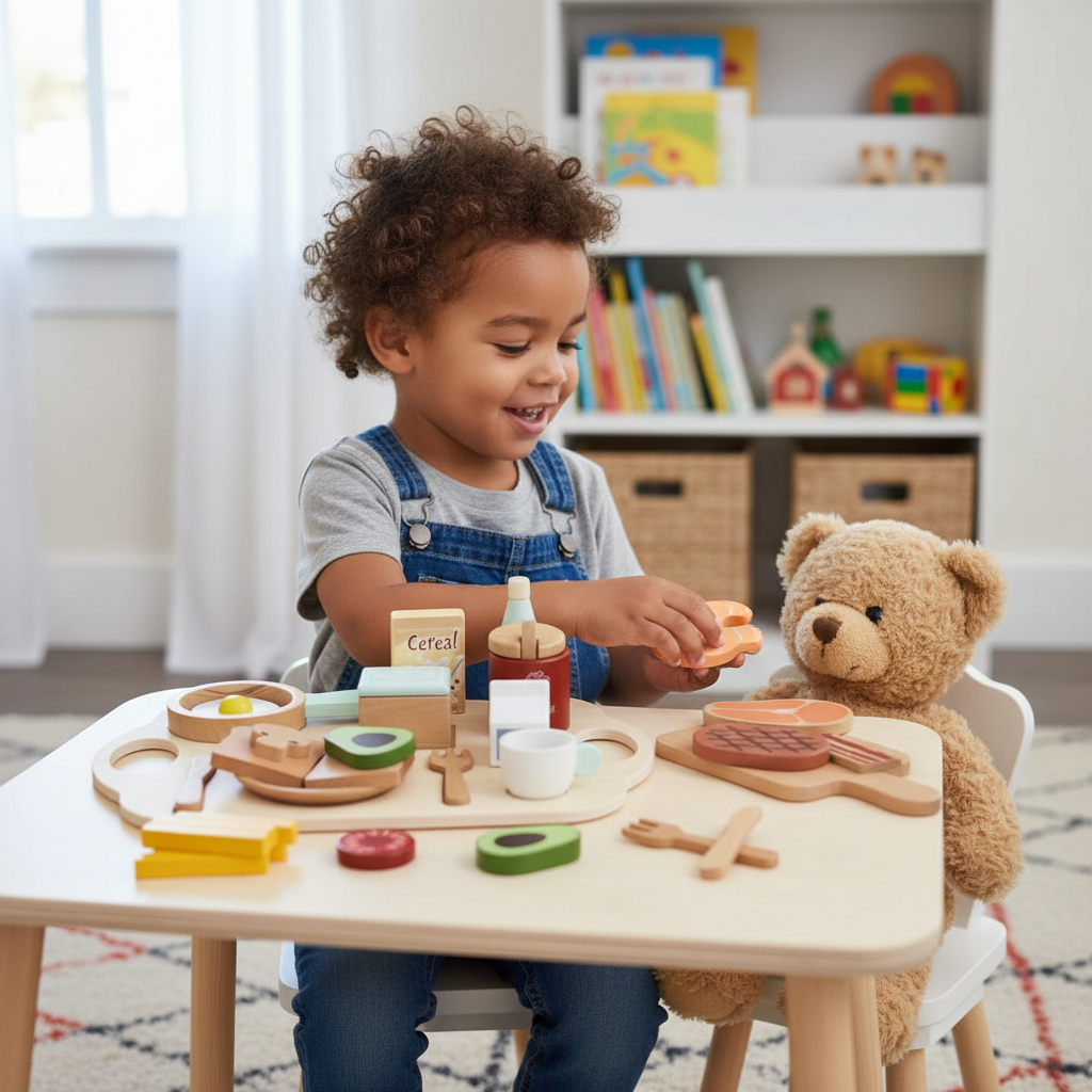 Wooden Breakfast Play Food Set